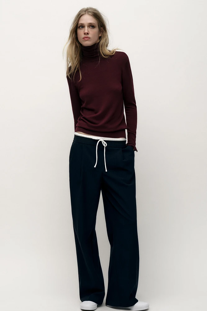 DOUBLE WAIST WIDE LEG PANTS