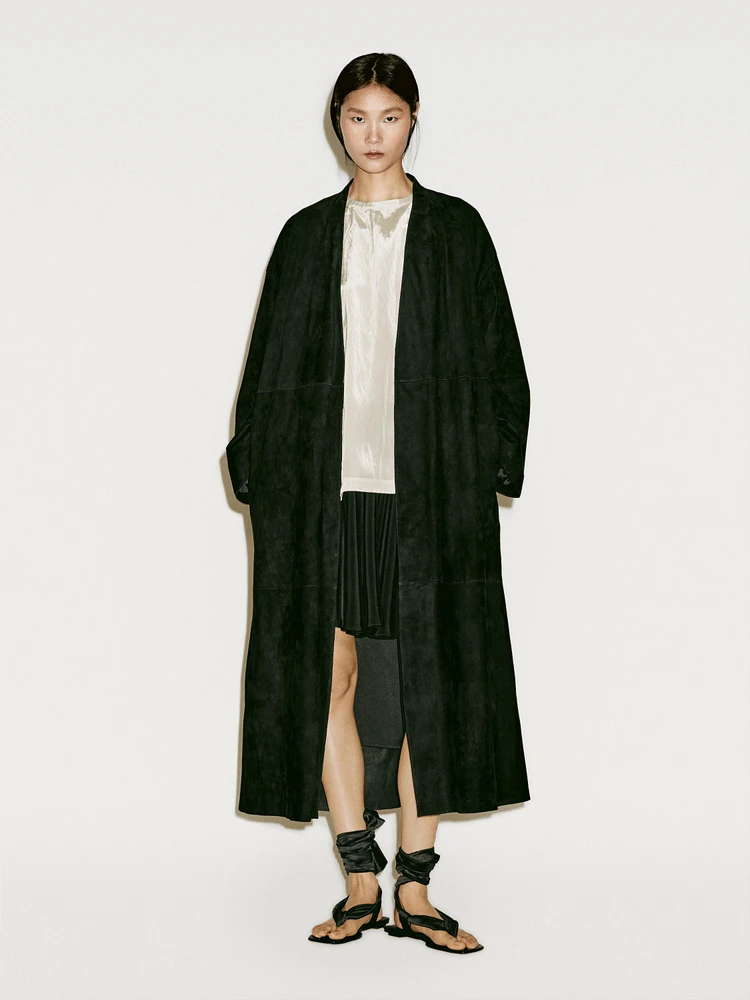 Kimono long en cuir et daim - Limited Edition