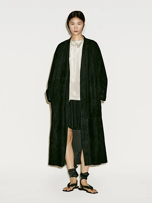Kimono long en cuir et daim - Limited Edition