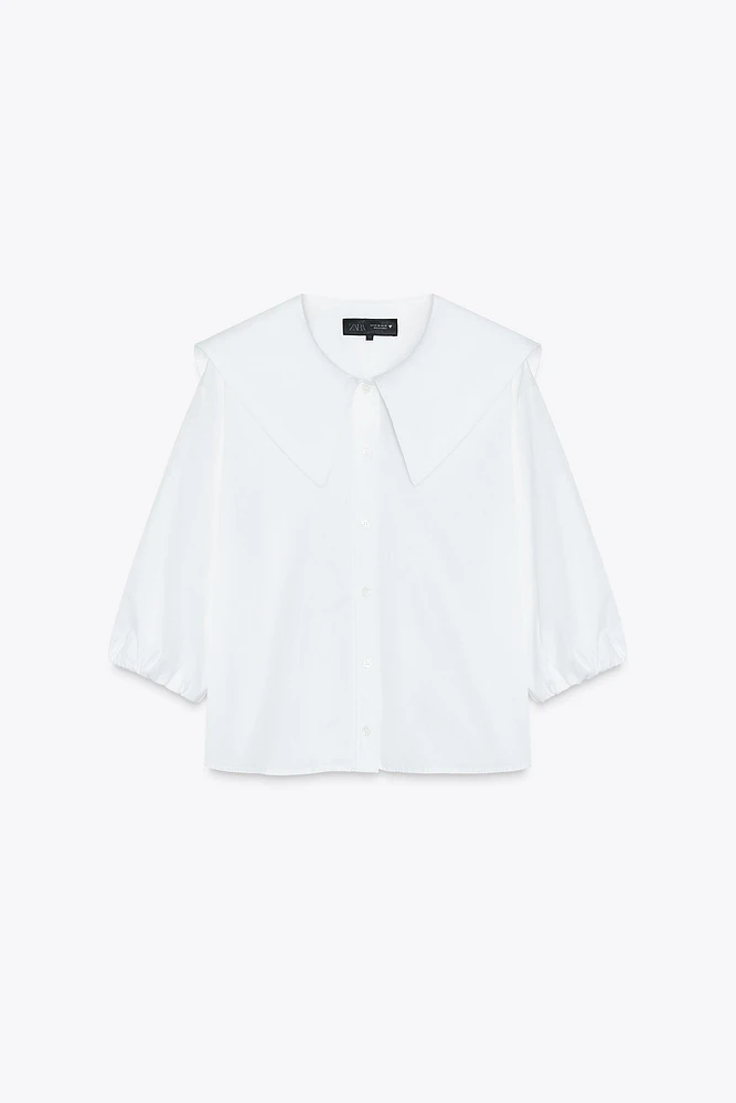 BIB COLLAR POPLIN SHIRT