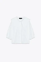 BIB COLLAR POPLIN SHIRT