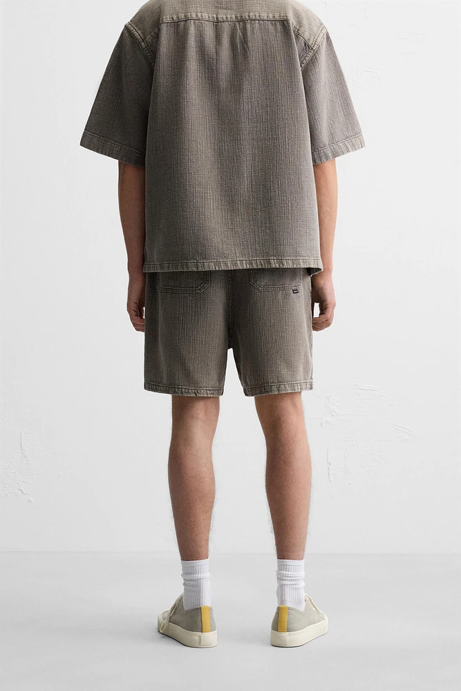 WASHED TEXTURED SHORTS