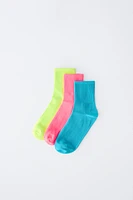 THREE-PACK OF NEON SOCKS