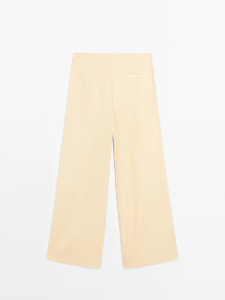 Pantalon tailleur en lin mélangé