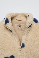 HEART FAUX SHEARLING JACKET