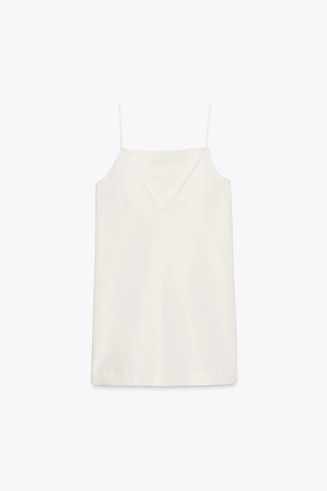ZW COLLECTION EMBROIDERED LINEN DRESS