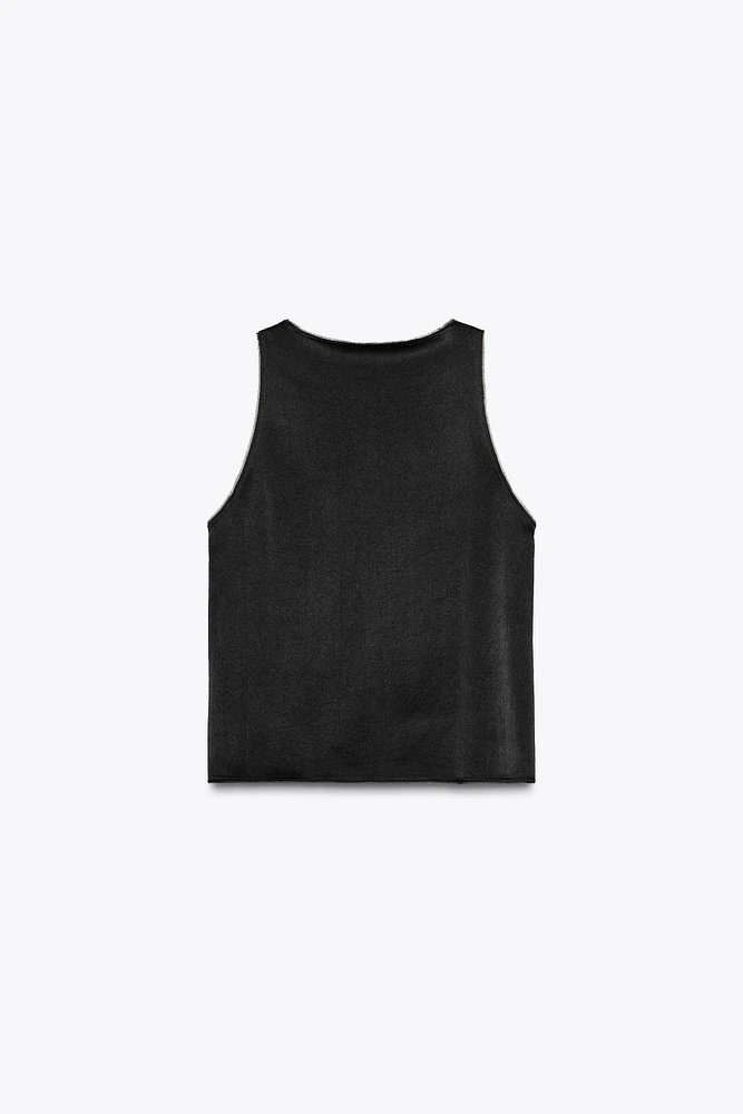 TOP SANS MANCHES PLIS NERVURÉS ZW COLLECTION
