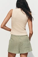 EMBROIDERED PERFORATED SHORTS