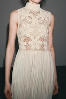 FLORAL EMBROIDERY COMBINATION DRESS