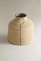 WIDE SEAGRASS VASE WITH LINE