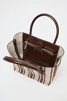 STRIPED PRINT CANVAS BAG