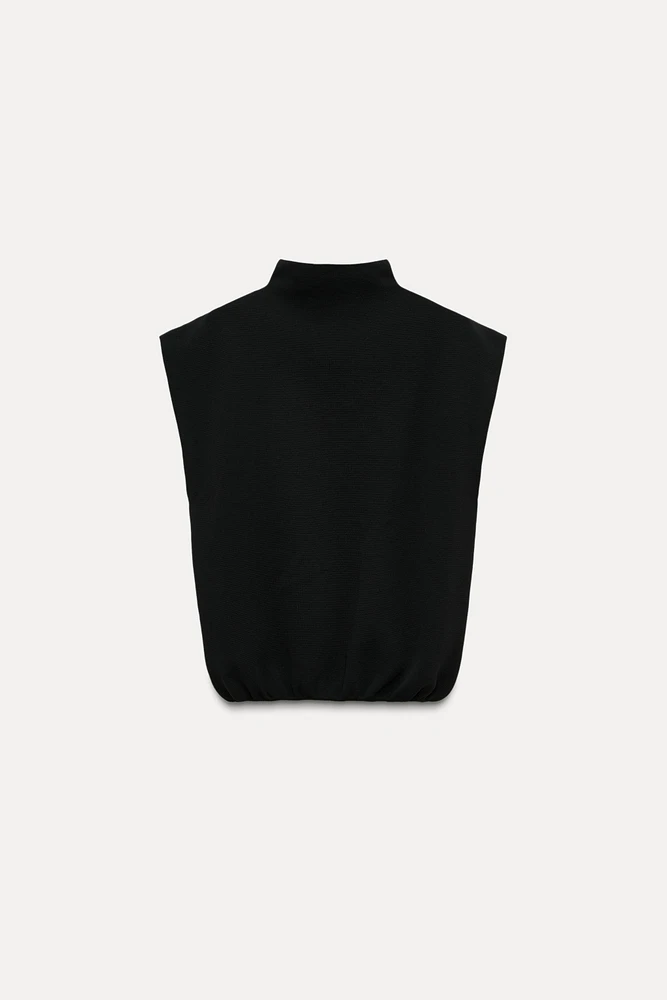 BASIC KNIT MOCK NECK TOP