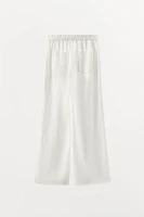 DOUBLE BUTTON LINEN PANTS