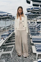 VESTE AVEC LIN MANCHES COMBINÉES