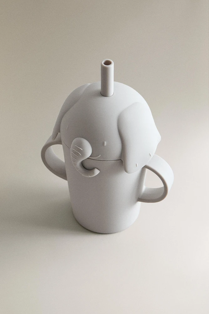 VERRE PAILLE ENFANT ÉLÉPHANT