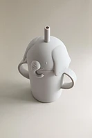 VERRE PAILLE ENFANT ÉLÉPHANT