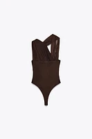 DRAPED TULLE BODYSUIT