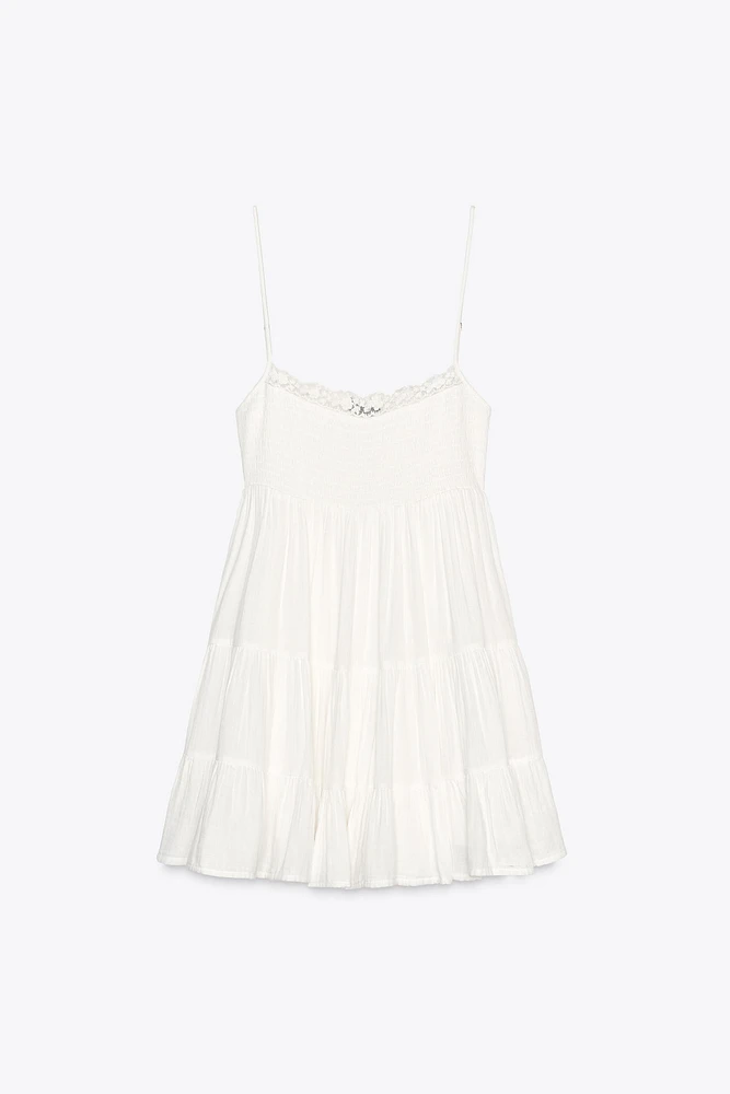 LACE CHIFFON SHORT DRESS