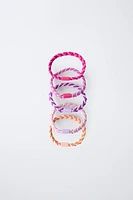 FIVE-PACK OF BRAIDED HAIR TIES
