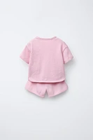 PLAIN T-SHIRT AND BERMUDA SET
