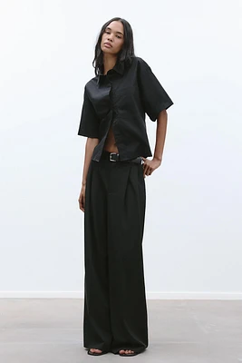 DOUBLE PLEAT BELTED PANTS