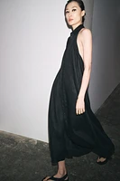 100% LINEN HALTER DRESS ZW COLLECTION