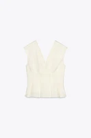 100% LINEN PLEATED TOP ZW COLLECTION