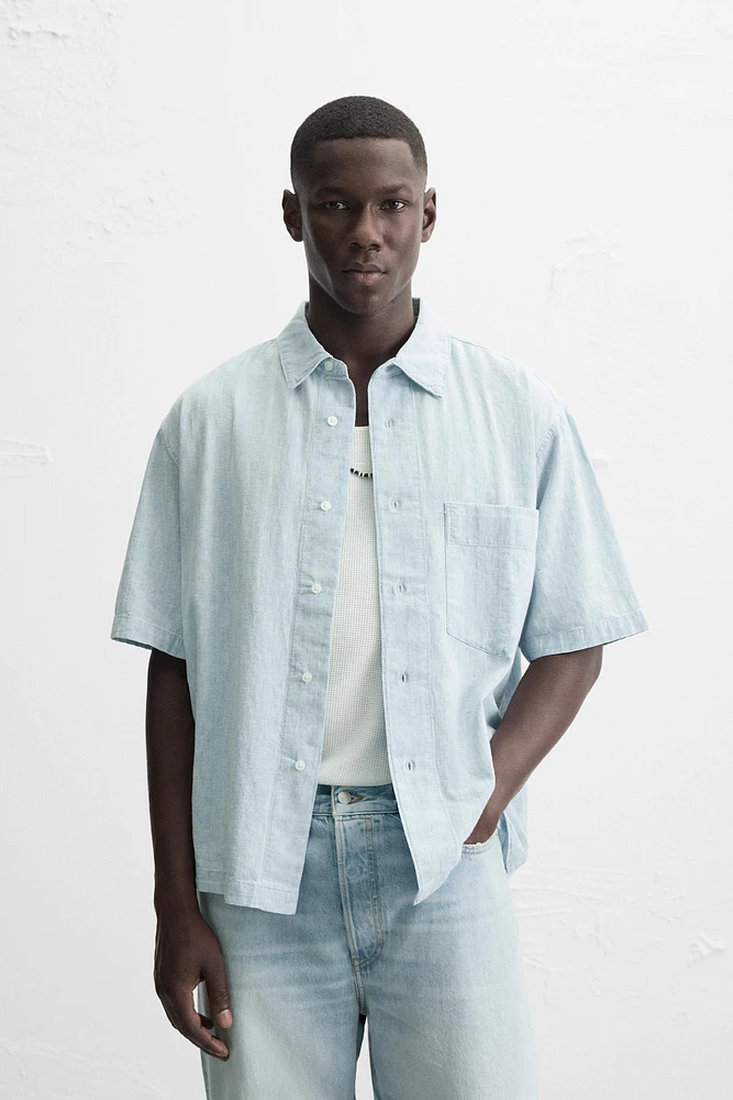 CONTRAST DENIM SHIRT