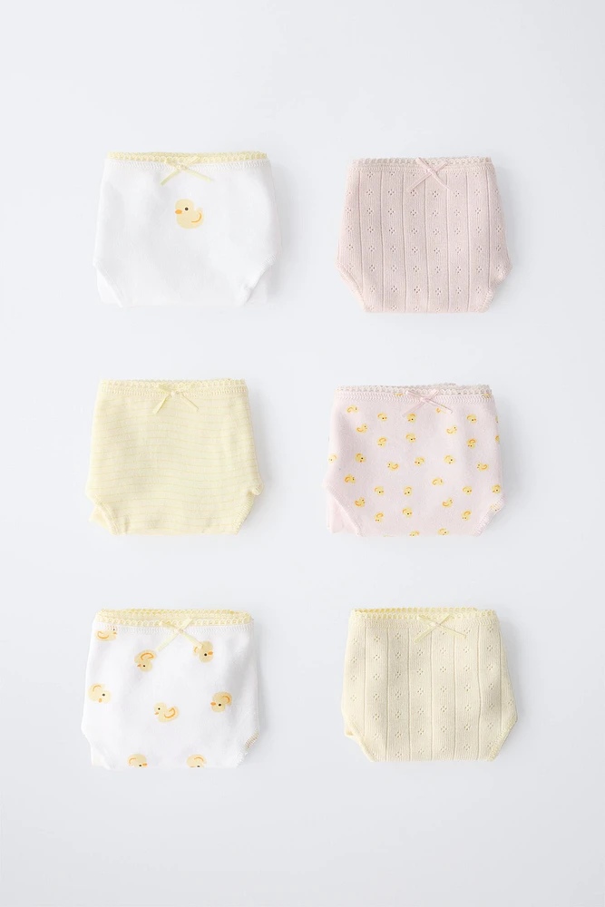 6- ANS/ LOT DE SIX CULOTTES PETITS CANARDS