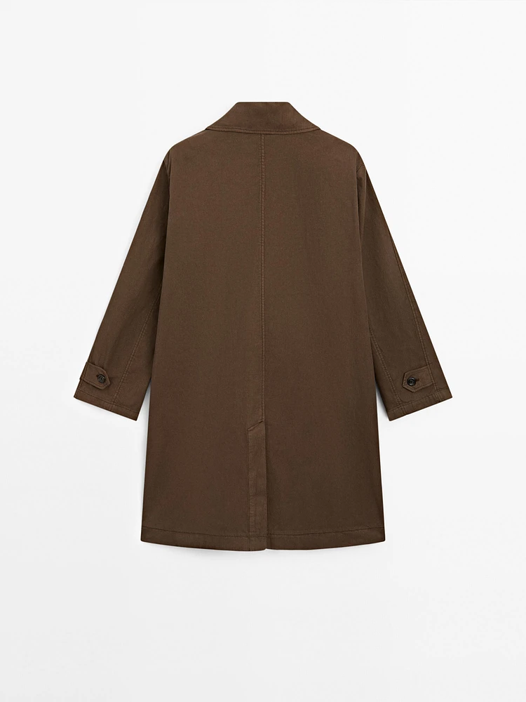 Cotton blend trench coat