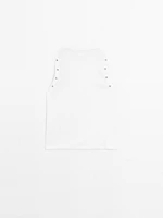 Crew neck T-shirt with eyelet detail