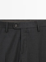 Plain wool suit pants
