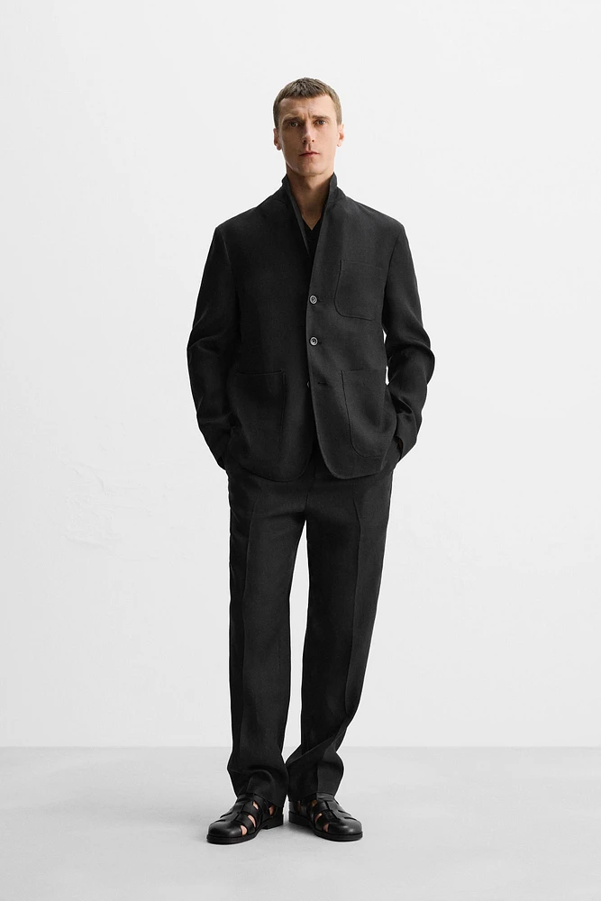 BLAZER RELAXED FIT COSTUME 100 % LIN ÉDITION LIMITÉE