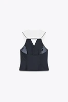 WELT DETAIL VEST TOP