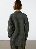 Flowing maltinto ramie blend shirt