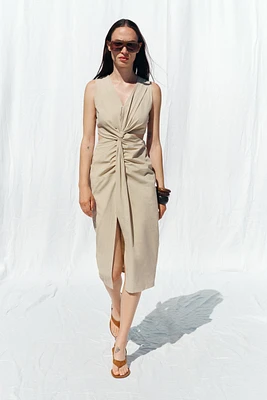 CUT OUT KNOT MIDI DRESS