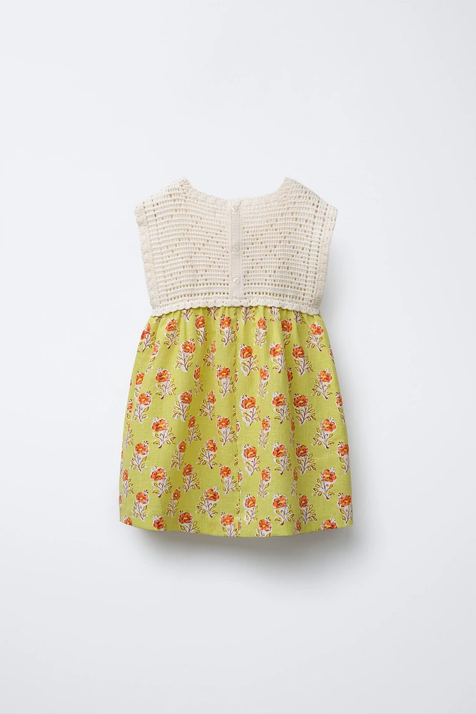 ROBE AU CROCHET EN COTON ET LIN