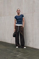 DOUBLE WAIST WIDE LEG PANTS