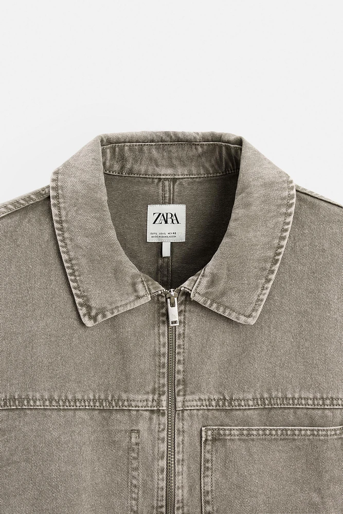 OVERSHIRT WITH CONTRASTING TOPSTITCHING