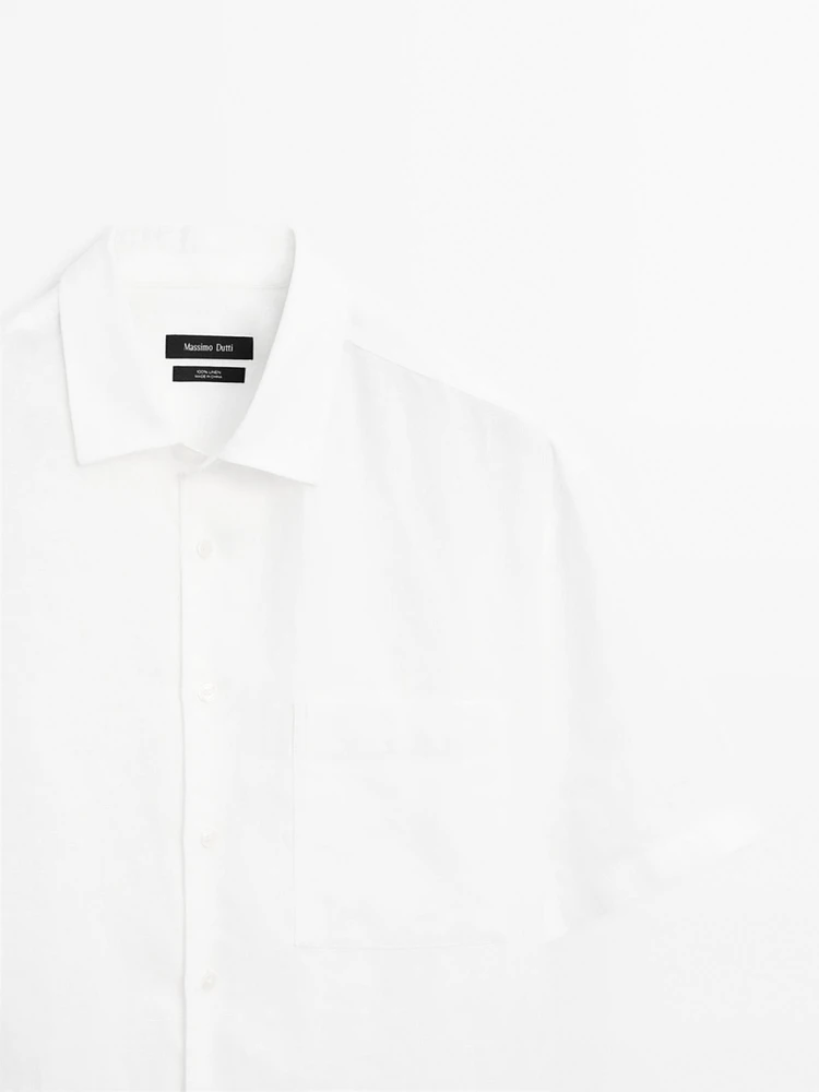 Chemise manches courtes 100 % lin