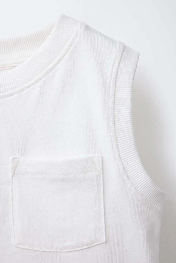 T-SHIRT POCHE SANS MANCHES