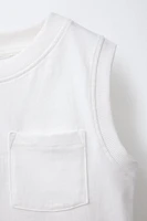 T-SHIRT POCHE SANS MANCHES