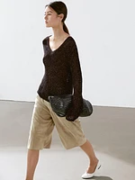 Pull coton en maille moulinée