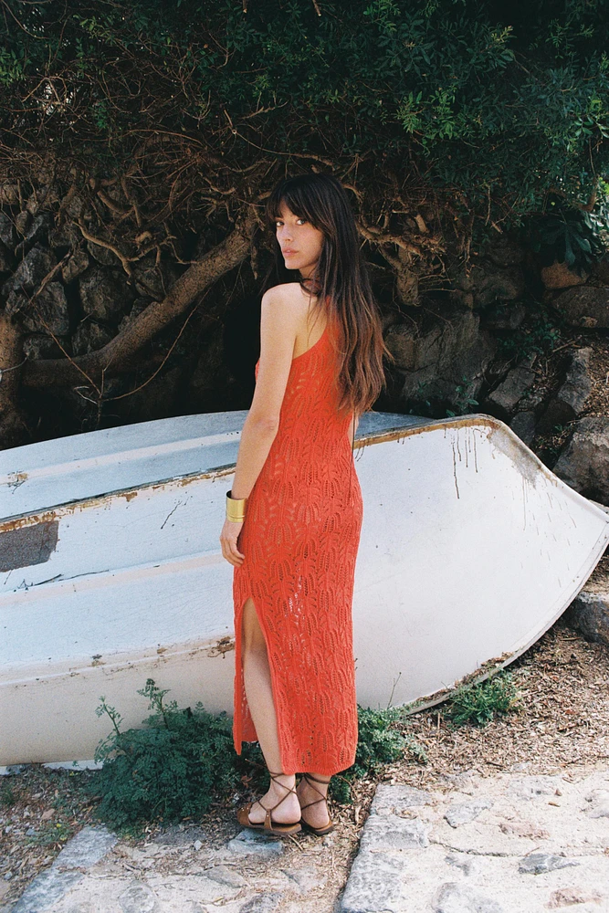 ROBE MIDI EN MAILLE POINTELLE