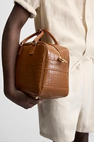 EMBOSSED LEATHER CROSSBODY BAG