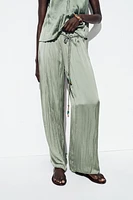 PANTALON SATINÉ CEINTURE LACET