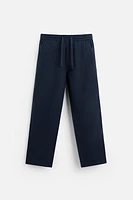RELAXED FIT COTTON LINEN PANTS