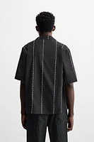 CHEMISE BRODERIE CONTRASTÉE