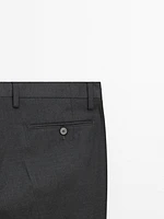 Plain wool suit pants