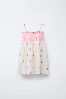 FLORAL ELASTIC STRAP DRESS